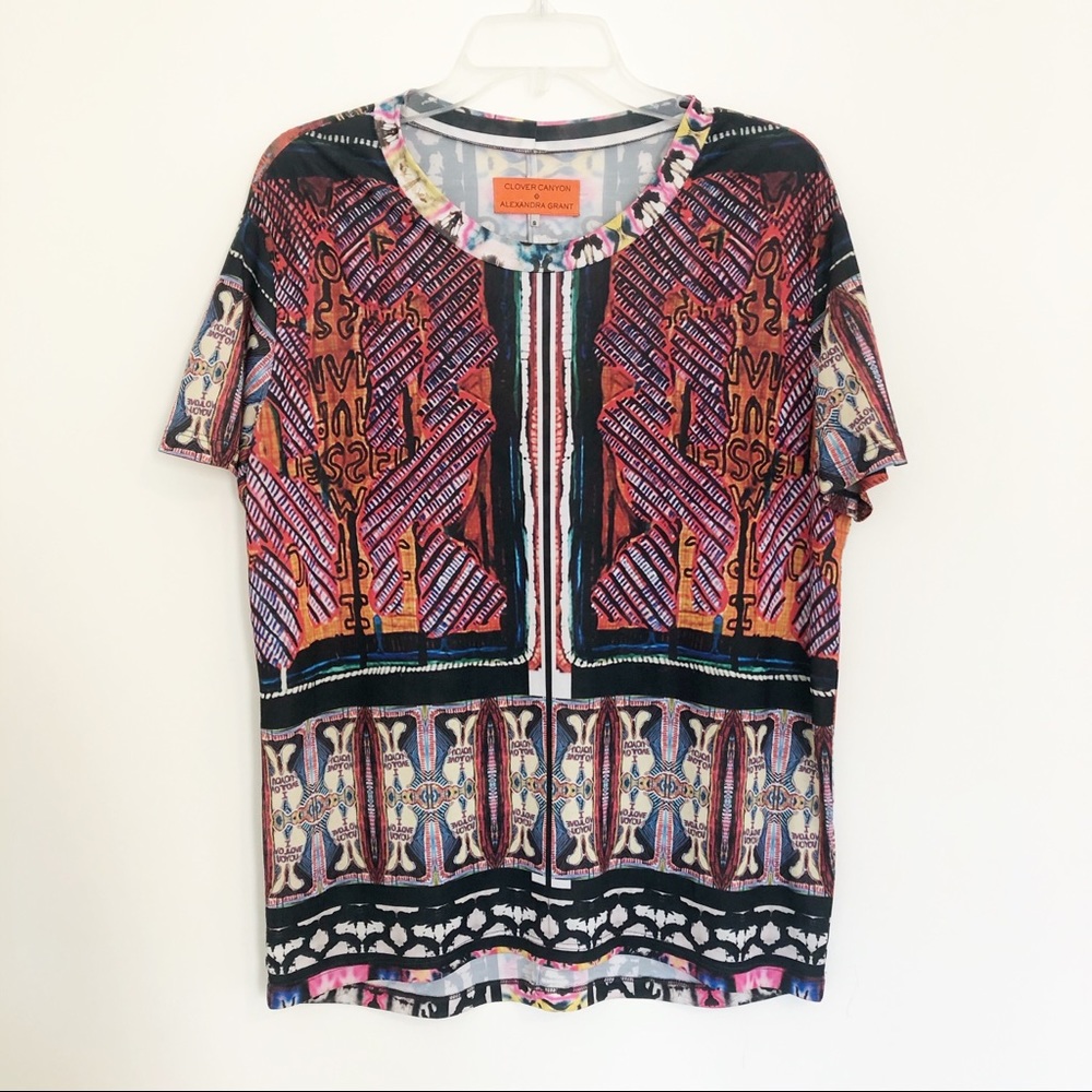 Clover Canyon Sheer Graphic Pattern T-Shirt Small